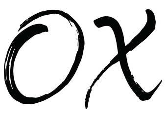Fototapeta premium Handwritten brush,calligraphy OX