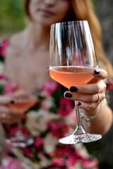 A glass of wine in nature