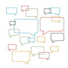 Fototapeta premium Colorful speech bubbles and linear balloons cloud illustration background vector