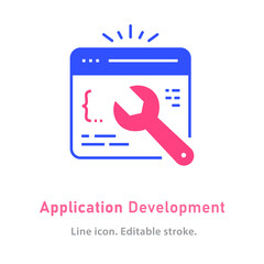 Application development icon on white background.