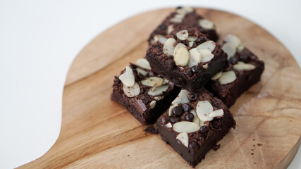 brownies or chocolate cake with nuts and chocolate