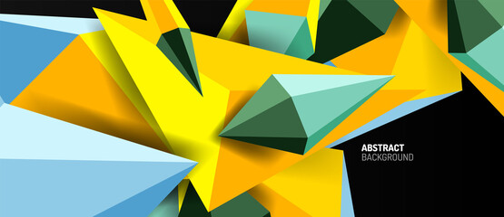 3d low poly abstract shape background vector illustration