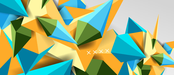 3d low poly abstract shape background vector illustration