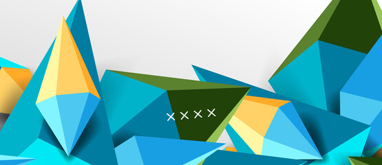 3d low poly abstract shape background vector illustration