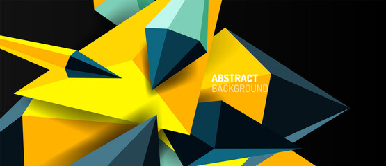 3d low poly abstract shape background vector illustration