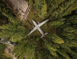 Plane in the forest