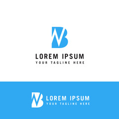 Naklejka premium Initial based clean and minimal Logo. BN NB B N letter creative monochrome monogram icon symbol.