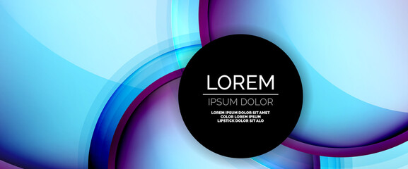 Circles and bubbles abstract background. Fluid liquid round shapes for web banner, app or poster