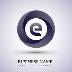 Letter E logo with colorful splash background, letter combination logo design for creative industry, web, business and company.