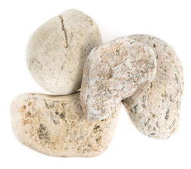 Natural large stone, cobblestone isolated on white background. stones for baths and saunas