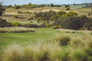 Fototapeta premium Golf course landscapes of Mount Compass golf course, South Australia, Australia