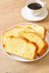 Sweet potato bread with coffee