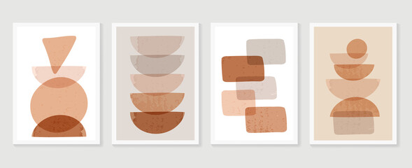 Abstract wall art vector collection.  Abstract organic shape Art design for poster, print, cover, wallpaper, Minimal and  natural wall art. Vector illustration.. © TWINS DESIGN STUDIO