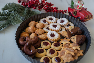 typical home made German christmas cookies