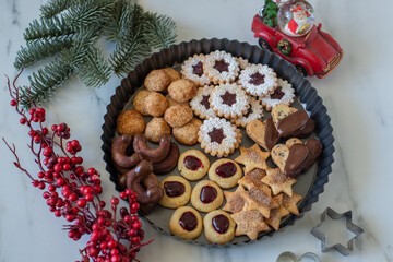 typical home made German christmas cookies