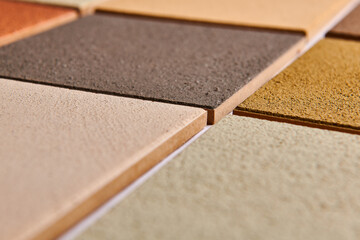 Lehmputz Muster Platten. 