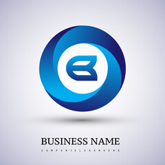 Letter E logo with colorful splash background, letter combination logo design for creative industry, web, business and company.