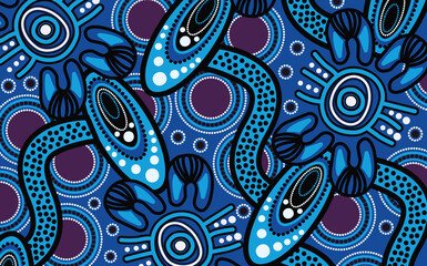Aboriginal art vector background for fabric and textile