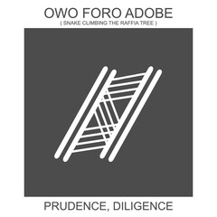 Vector icon with african adinkra symbol Owo Foro Adobe. Symbol of prudence and diligence