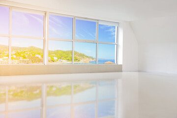 Fototapeta premium View of big empty room at sea resort