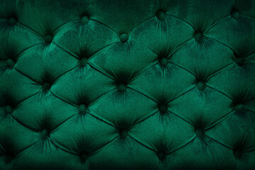 Quilted velvet green fabric