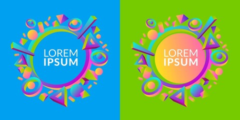 Colorful Abstract Geometric Vector Banner Template Illustration Art