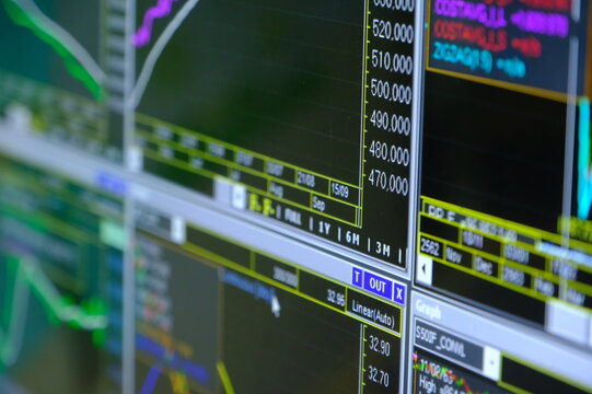 stock market graph on the screen - Powered by Adobe