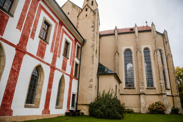 Historic Christian monastery Golden Crown Zlata Koruna and Church of the Assumption of the Virgin Mary, South Bohemia, Czech Republic