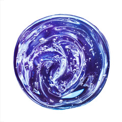 Cosmetic color mask, cream transparent liquid gel serum texture on white background, beauty concept Colored slime close up