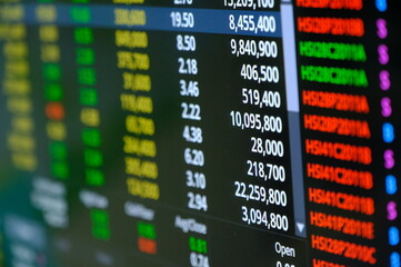 stock market graph on the screen