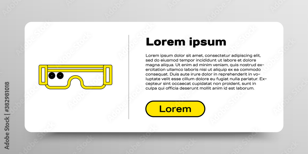 Poster line smart glasses mounted on spectacles icon isolated on white background. wearable electronics sma