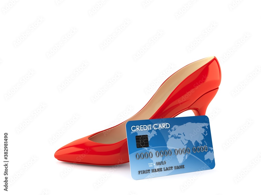 Sticker High heel with credit card