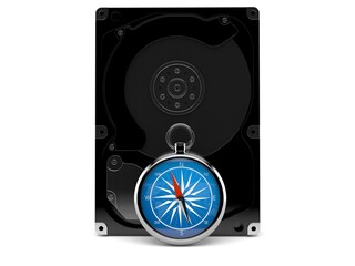 Hard drive with compass
