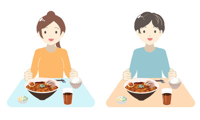 ラーメンを食べる(線無し)