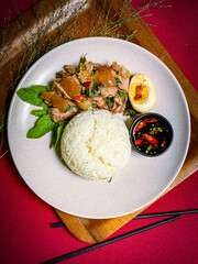 Delicious thai food on plate