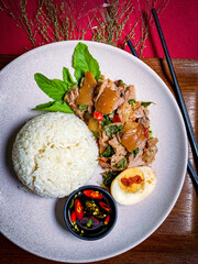 Delicious thai food on plate