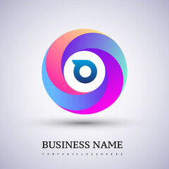 Letter O logo with colorful splash background, letter combination logo design for creative industry, web, business and company.