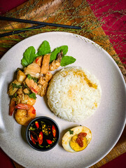 Delicious thai food on plate