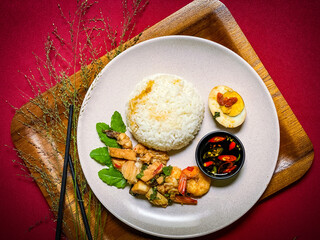 Delicious thai food on plate