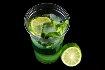 mojito cocktail on black