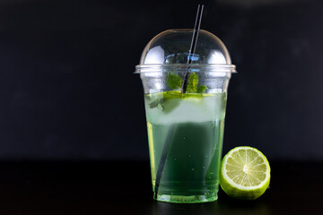 mojito cocktail on black