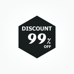 discount icon with white background. Special offer price signs, Discount UP TO 99% OFF