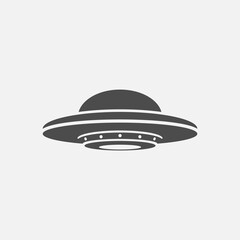 UFO icon isolated on white background. Vector illustration.