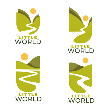 vector collection of landscape and nature symbols for, logo, label, emblem