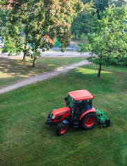 Lawn mower in the yard