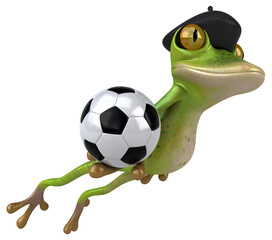 Fun french frog - 3D Illustration