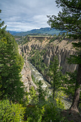 the narrows in the yellowstone national park, wyoming, usa