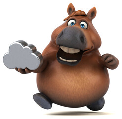 Naklejka premium Fun horse - 3D Illustration