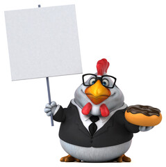 Fun chicken - 3D Illustration