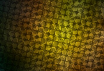 Dark Green, Yellow vector template with circles.